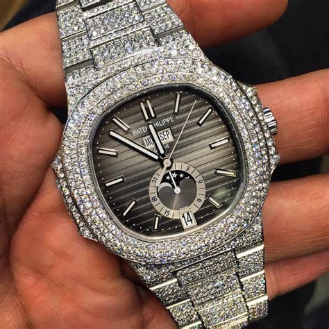 iced out patek philippe cheap|patek philippe nautilus full diamond.